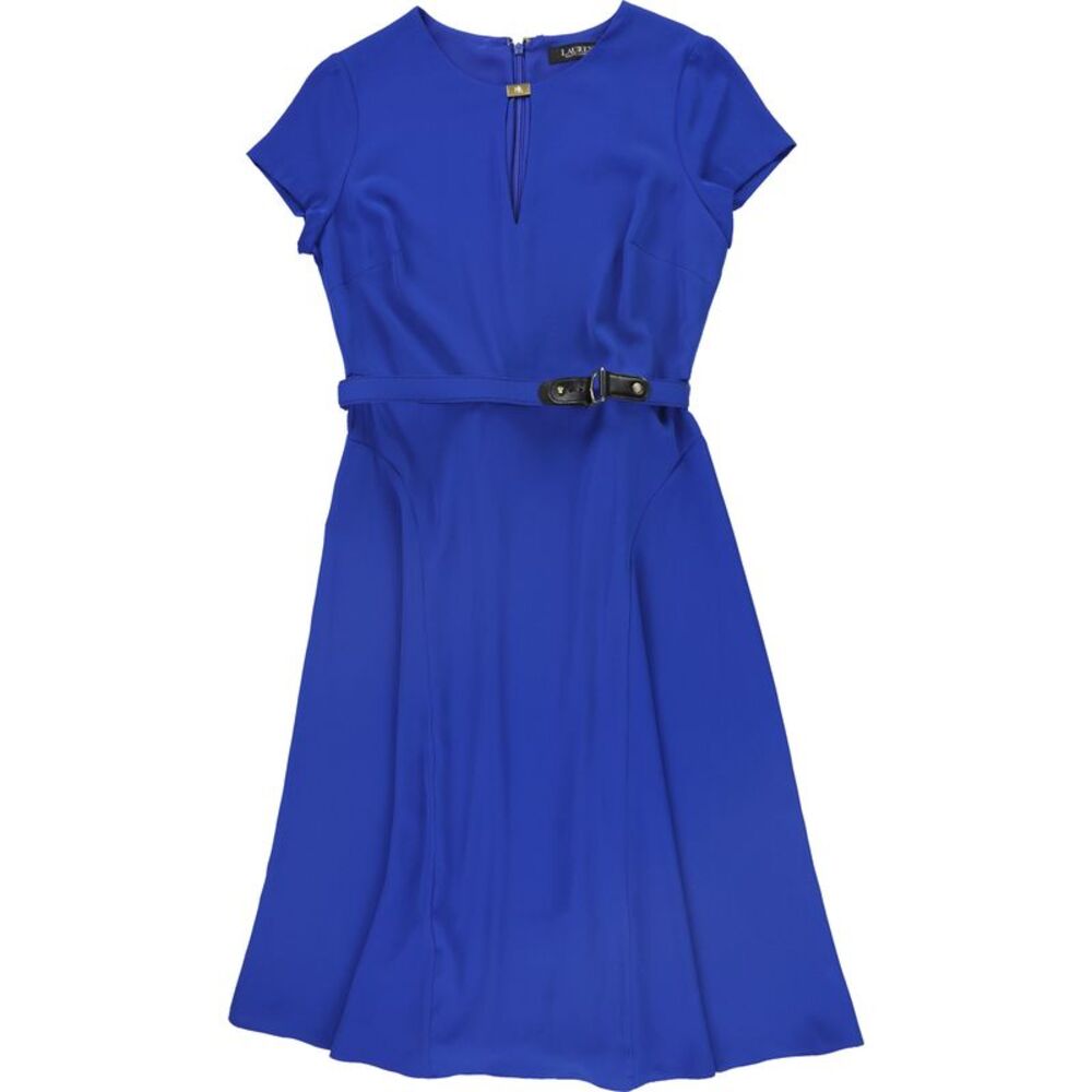 Ralph Lauren Womens Belted Georgette Midi Dress, , 14, MP